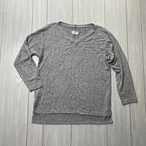 Lou & Grey Women's Salt & Pepper Gray Long Sleeve Top Size Small